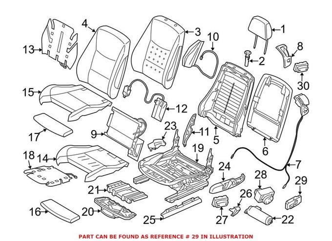 BMW Power Seat Switch = Front Passenger Side 61319248090